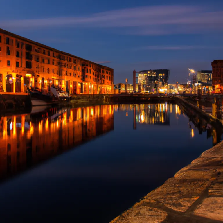 Liverpool's Royal Albert Dock at dusk